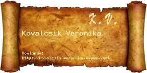 Kovalcsik Veronika névjegykártya